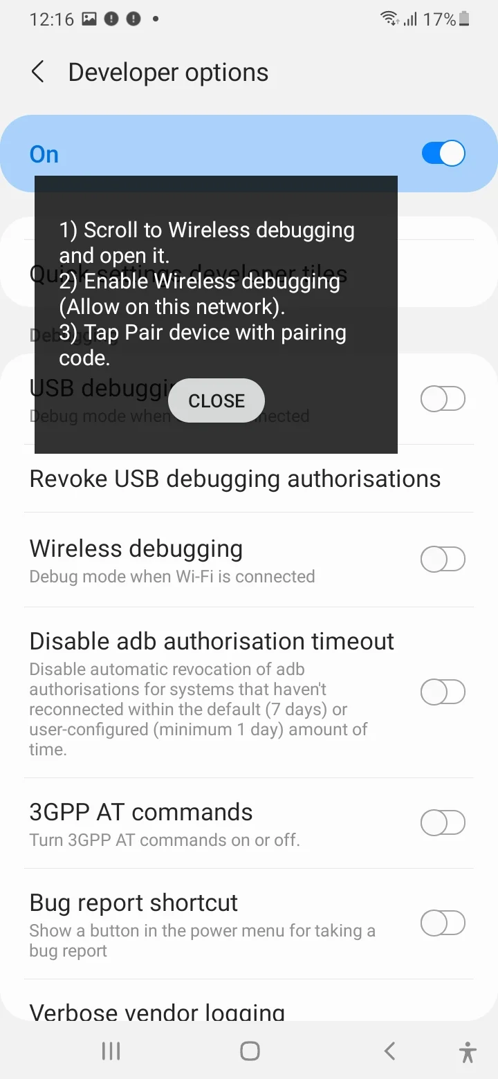 installation step