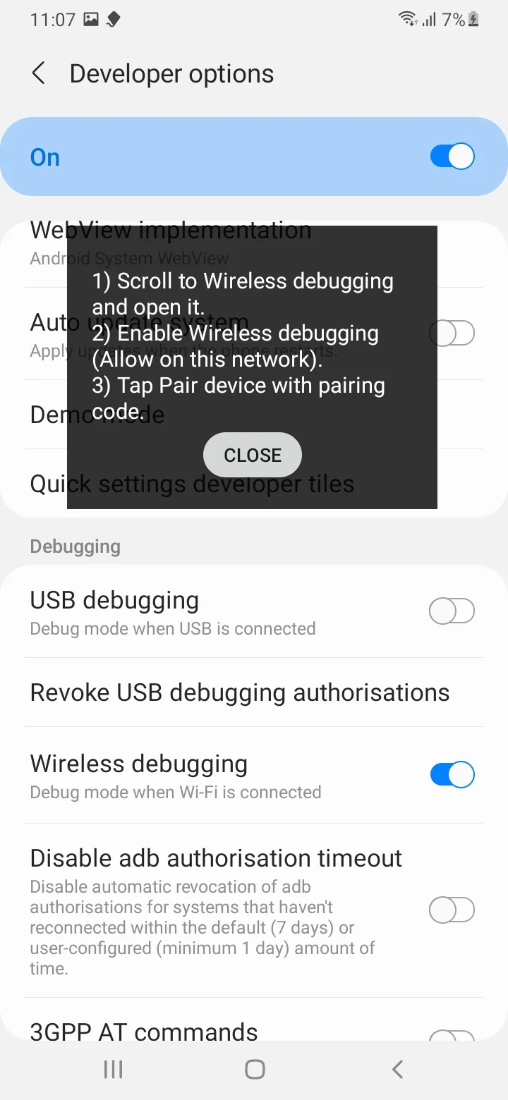 installation step