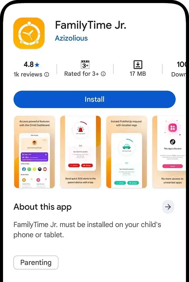 familytime Child app installation
