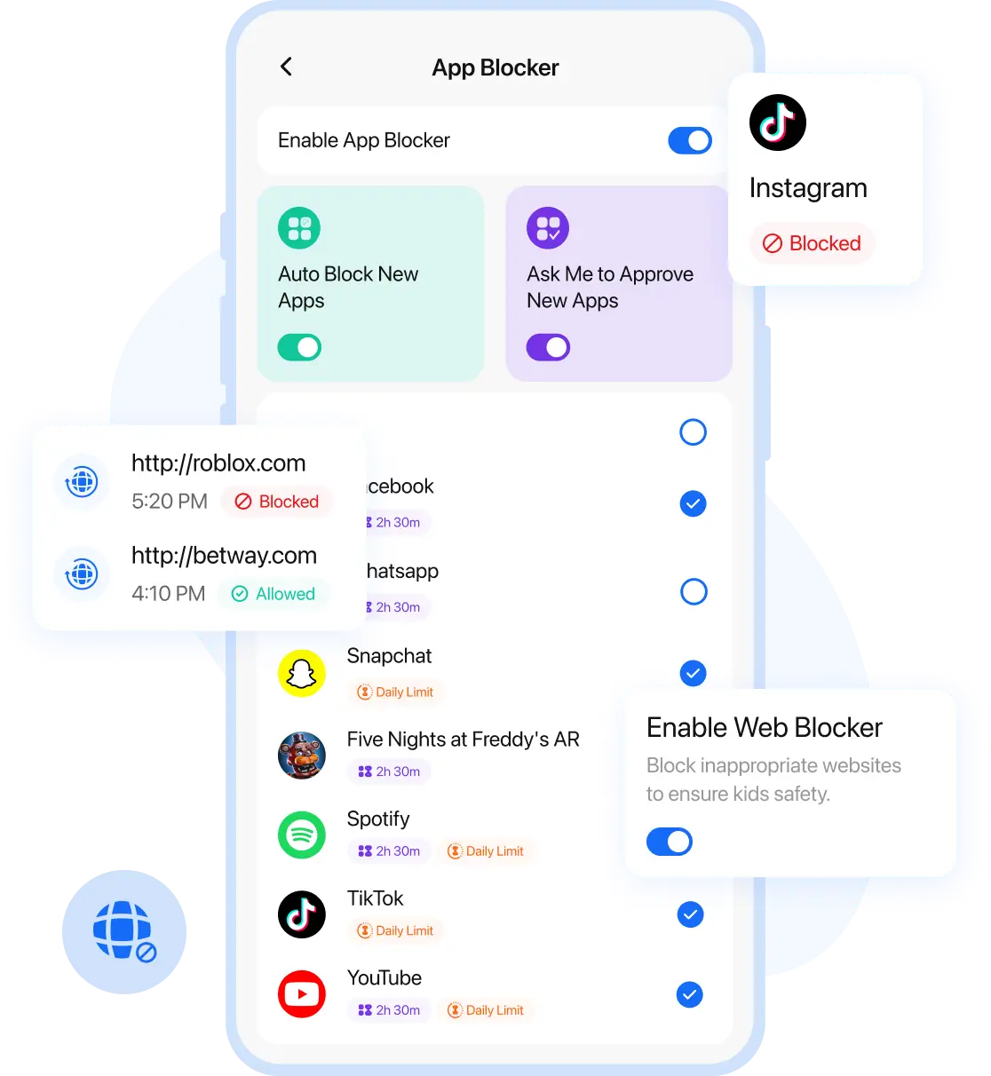 home features block apps & websites