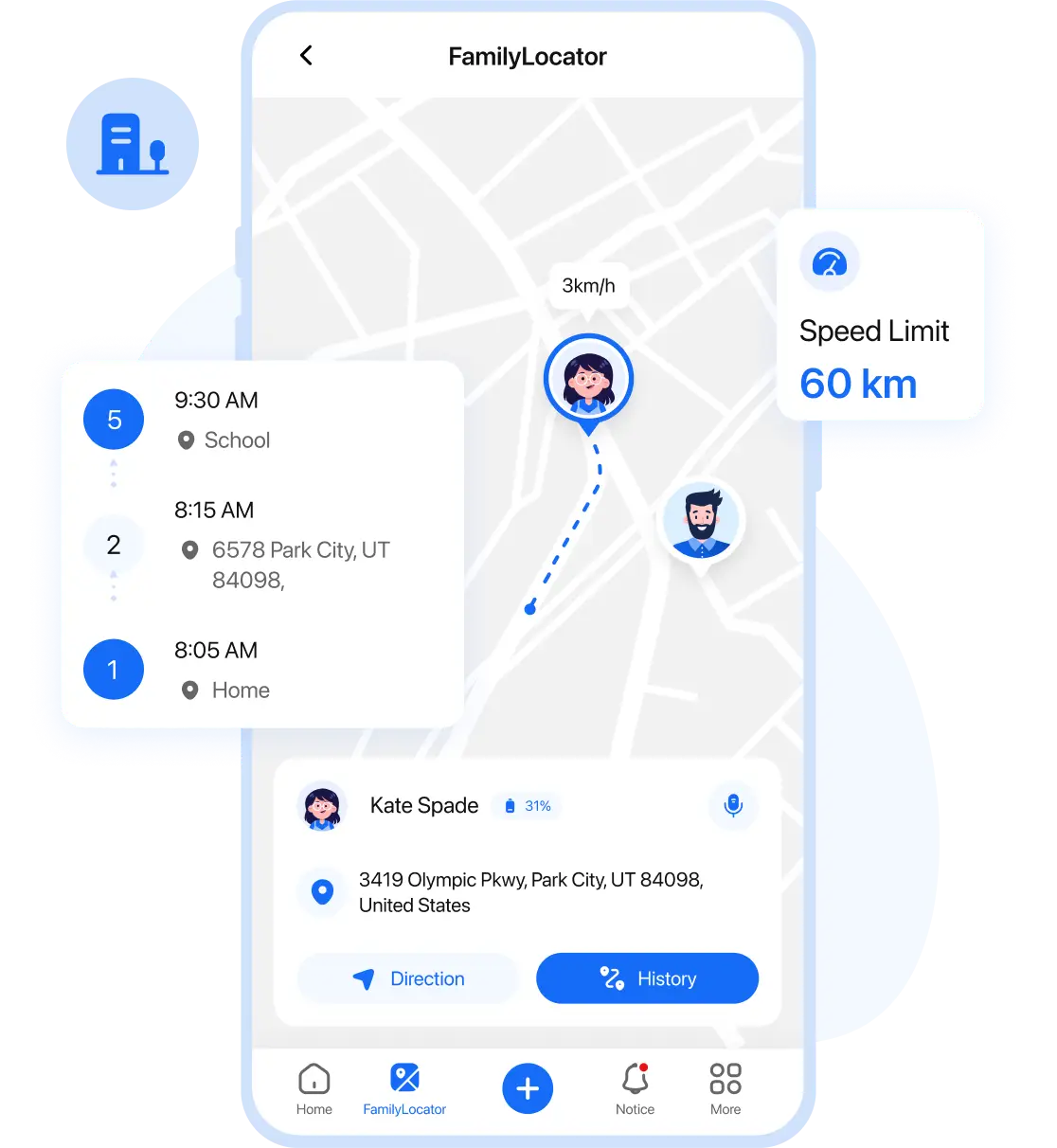 home features loaction tracking
