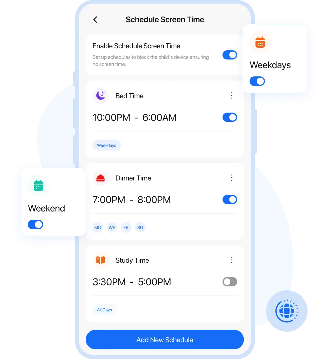 home features manage screen time