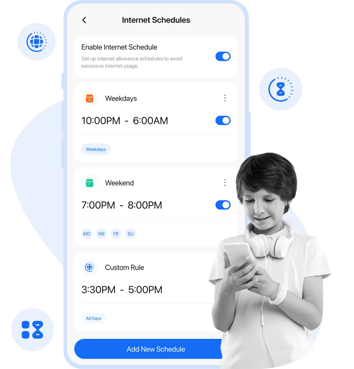 Schedule internet