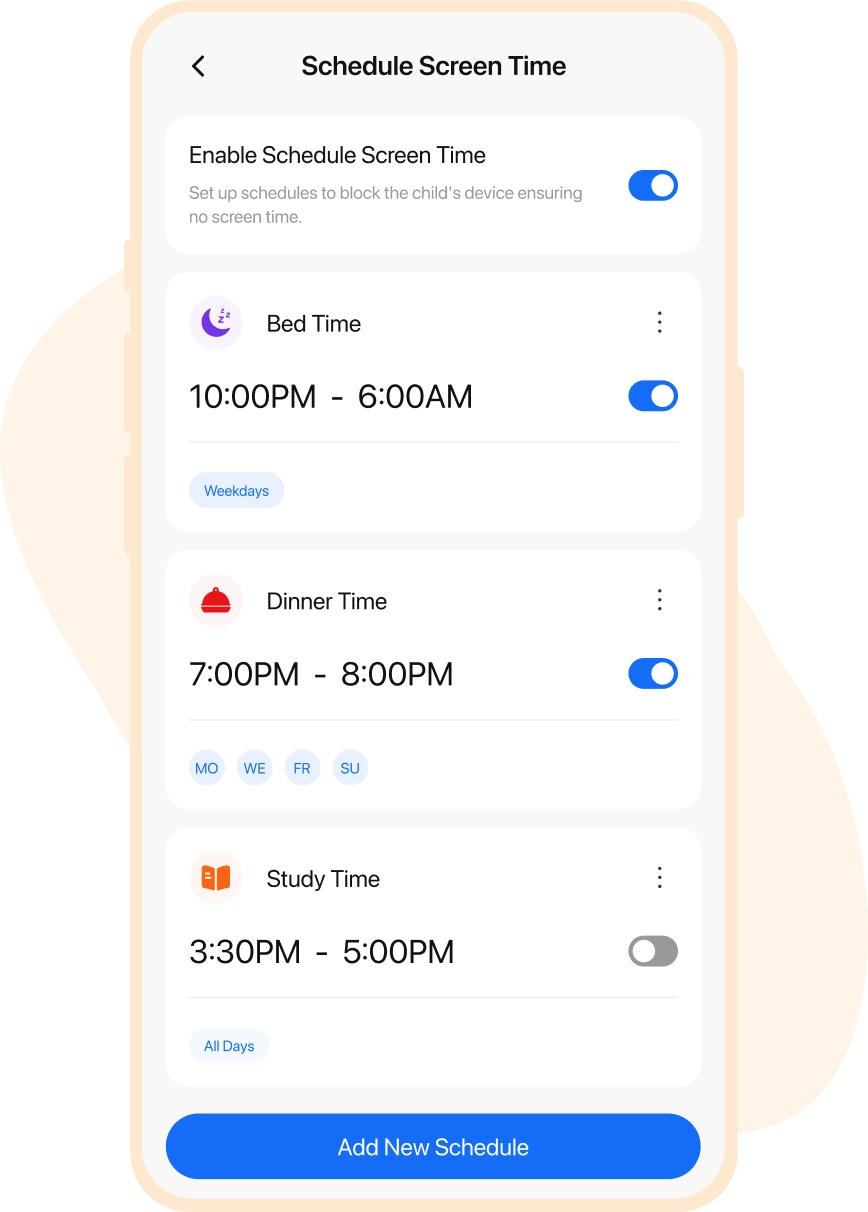 Setting Up Screen Time Schedule